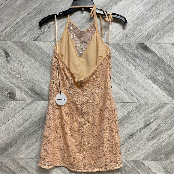 About Us | Revolve Jane Sequin Dress In Peach NEW - Picture 7 of 15